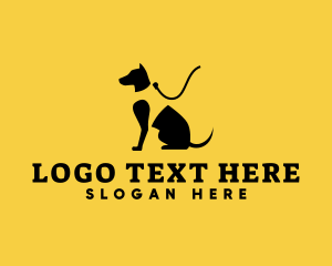 Silhouette - Canine Dog Leash logo design