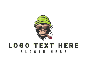Cigarette - Monkey Smoking Avatar logo design