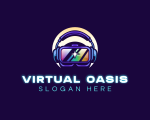 Vr - VR Headset Gaming logo design