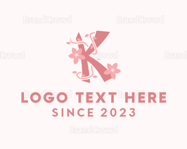 Japanese Flower Boutique Letter K Logo