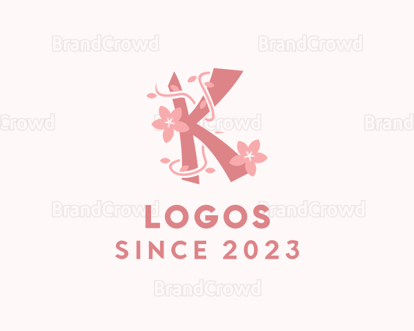 Japanese Flower Boutique Letter K Logo