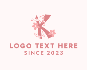 Esthetic - Japanese Flower Boutique Letter K logo design