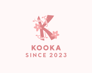 Japanese Flower Boutique Letter K logo design