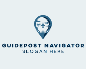 Navigator - Pin Navigation Airplane logo design