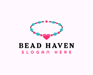 Heart Bracelet Beads logo design