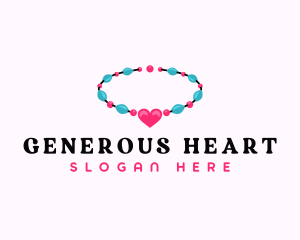 Heart Bracelet Beads logo design