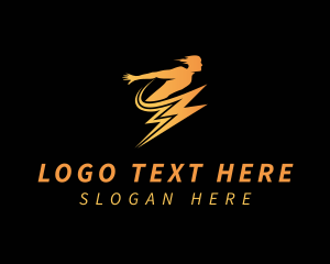 Running - Lightning Sports Athlete logo design