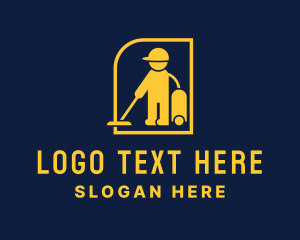 Worker - Vacuum Clean Sanitation logo design