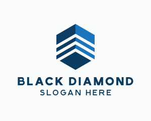 Hexagon Arrow Diamond logo design