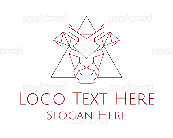 Geometric Cow Head Logo