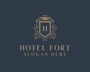 Royal Shield Hotel logo design