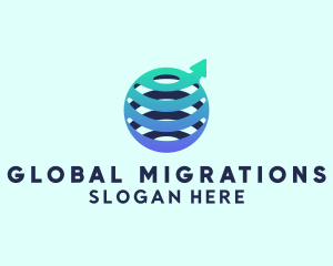 Global Business Arrow  logo design