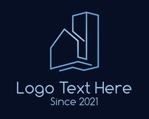 Town - House Building Real Estate logo design