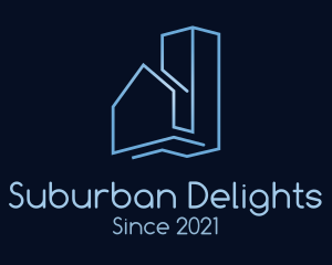 Suburban - House Building Real Estate logo design
