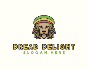 Dreadlocks - Rastafarian Reggae Lion logo design