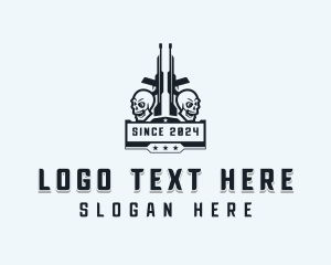 Army - Skull Army Rifle logo design