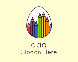 Coloring Pencil Egg Logo