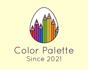 Coloring - Coloring Pencil Egg logo design