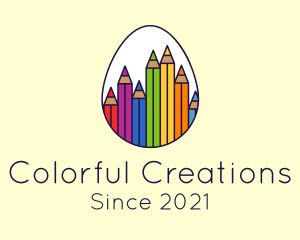 Crayon - Coloring Pencil Egg logo design