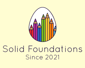 Art Supplies - Coloring Pencil Egg logo design