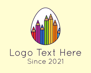 Bookstore - Coloring Pencil Egg logo design