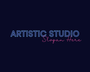 Studio - Neon Studio Wordmark logo design