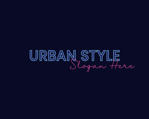 Night Store - Neon Studio Wordmark logo design