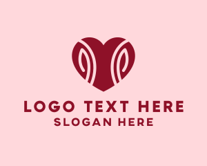 Heart - Heart Leaf Badge logo design