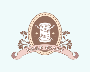 Sewing Needle Thread Spool logo design