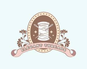 Sewing Needle Thread Spool logo design