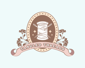 Sewing Needle Thread Spool logo design
