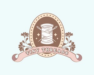 Sewing Needle Thread Spool logo design