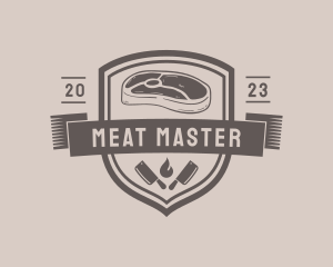 Meat Butcher Badge logo design