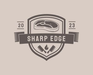 Cleaver - Meat Butcher Badge logo design