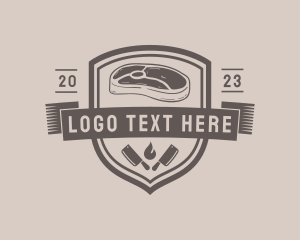 Restaurant - Meat Butcher Badge logo design