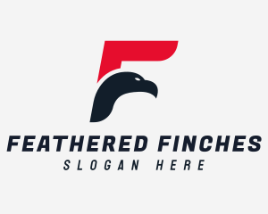 Falcon Bird Letter F logo design