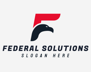 Falcon Bird Letter F logo design