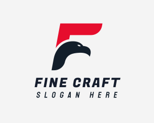 Falcon Bird Letter F logo design