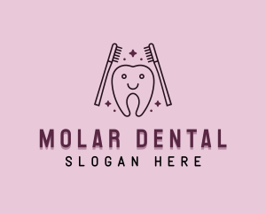 Molar - Dental Tooth Toothbrush logo design