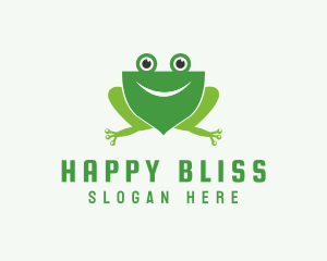 Happy Frog Shield logo design