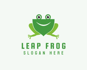 Happy Frog Shield logo design