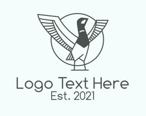 Zoology - Grey Duck Outline logo design