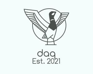 Mirgatory Bird - Grey Duck Outline logo design