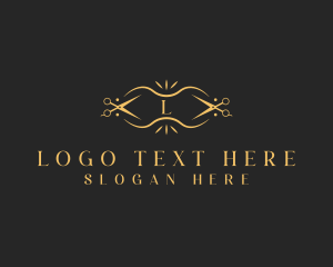Upmarket - Luxury Scissors Stylist logo design