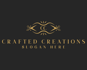 Luxury Scissors Stylist logo design