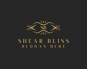 Luxury Scissors Stylist logo design