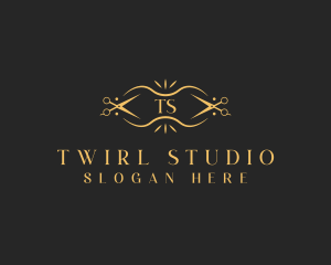 Luxury Scissors Stylist logo design