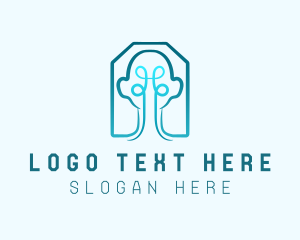 Man - Human Brain Knot logo design