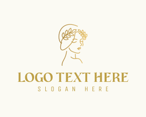 Dermatology - Gold Elegant Woman logo design