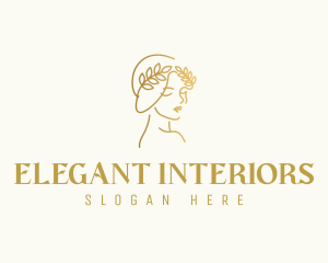 Gold Elegant Woman logo design